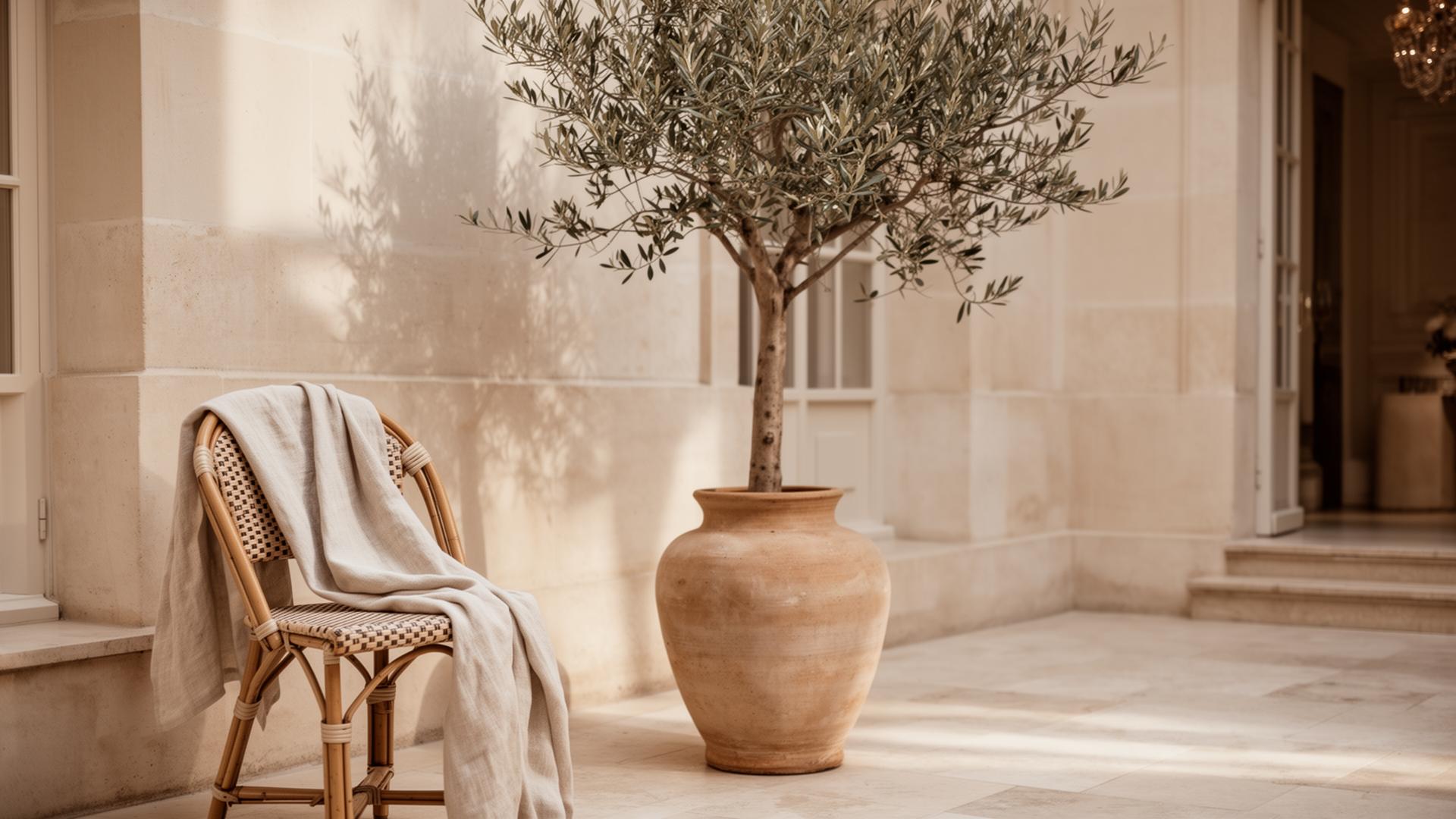 Sun-drenched Mediterranean terrace