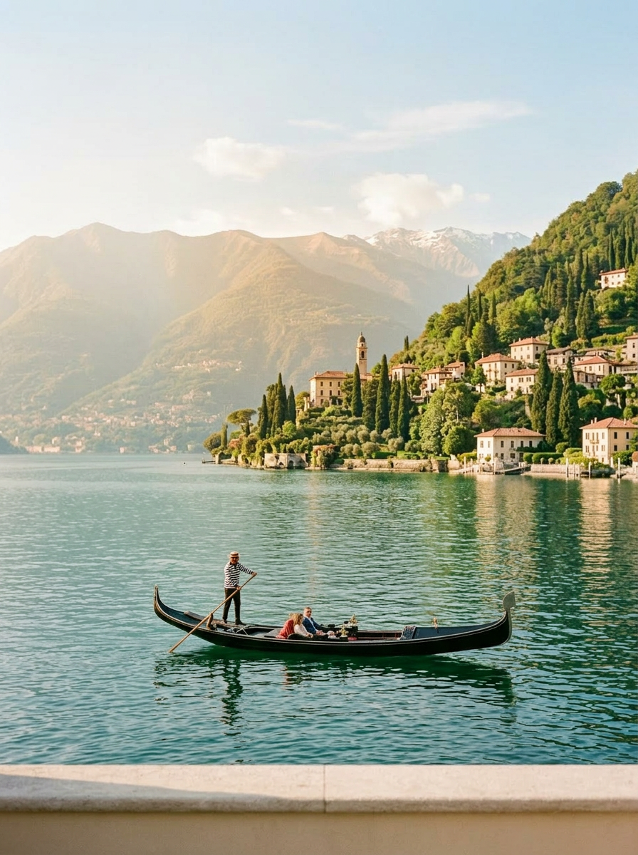 Italian coastline at golden hour